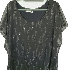 Agenda sz XL career wear blouse top embellished